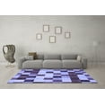 thumbnail image 3 of Ahgly Company Machine Washable Indoor Rectangle Abstract Blue Modern Area Rugs, 7' x 10', 3 of 4
