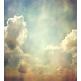 thumbnail image 3 of Vintage Duvet Cover Set, Sky Looks Like Dream Space with Sun Rays Celestial Miracle Atmosphere Photo, Decorative 3 Piece Bedding Set with 2 Pillow Shams, King Size, Blue White, by Ambesonne, 3 of 3