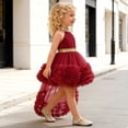 thumbnail image 7 of Flower Girls Dress High Low Wedding Dresses Gown with Bow Back Birthday Party Swing A-Line Dresses,6-9Months, 7 of 7