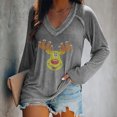 thumbnail image 2 of Blusa de manga larga con cuello en V informal para mujer a la moda, Tops de otoño Fridja bvmnju3993, 2 of 5