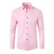 thumbnail image 5 of Camisa de manga larga antiarrugas y resistente al calor para hombre, de color liso, con cuello cuadrado, para uso informal de negocios, con cuatro lados cruzados, 5 of 5