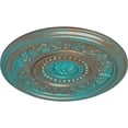 thumbnail image 3 of Ekena Millwork 16 1/8"OD x 5/8"P Marseille Ceiling Medallion (Fits Canopies up to 4 1/4"), Hand-Painted Copper Green Patina, 3 of 6