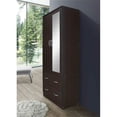 thumbnail image 3 of Hodedah 2 Door Armoire with 2 Drawers Clothing Rod and Mirror in Chocolate Wood, 3 of 6
