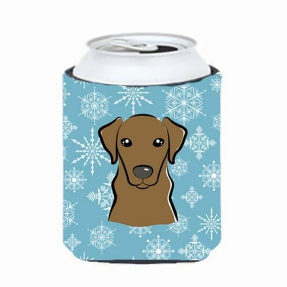 Carolines Treasures BB1668CC Snowflake Chocolate Labrador Can & Bottle Hugger