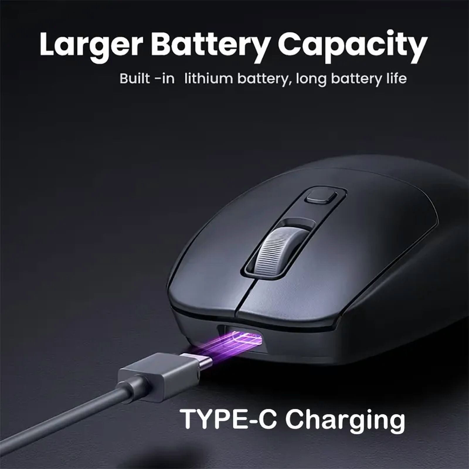 Bluetooth 5.2 Mouse 2.4G Wireless Mouse Dual-Mode Silent Mouse Rechargeable Gaming Mouse 1600DPI For Laptop Computer Win Mac OS