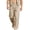 Beige, variant on Men’s Linen-Cotton Beach Pants - Solid Color Straight Leg Casual Trousers with 4 Pockets | Resort Vacation Lightweight Bottoms