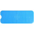 thumbnail image 1 of Estera de seguridad segura antideslizante rectangular con ventosa bañera cocina baño uso doméstico azul, 1 of 8