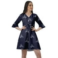 thumbnail image 1 of Moomaya Robe Mini à Cordon en Crêpe Poly Imprimé Grande Taille Robe Chemise pour Femmes, 1 of 4