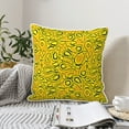 thumbnail image 2 of DouZhe Velvet Decorative Throw Pillow Covers Set of 2, Soft Square Cushion Cover with Invisible Zipper Yellow Paisley Decor Printing, 16"x16", 2 of 7