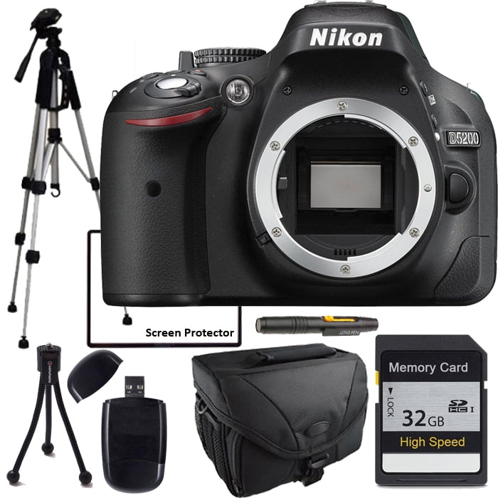 Nikon D5200 Camera with Full Size tripod, Camera Case, 32GB Sd Memory