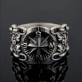 thumbnail image 2 of Boussole Vintage Rétro en Acier Inoxydable Pirates Marin Biker Cocktail Ring(Circonférence 59.5mm), 2 of 4
