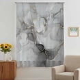 thumbnail image 3 of Grey Ombre Marble Sheer Curtains 45 Inches Long, Gray Marble Crack Abstract Modern Light Filering Curtains, Breathable Simi Curtain Privacy Drapes for Kitchen Bathroom Small Window Treatment, 3 of 9
