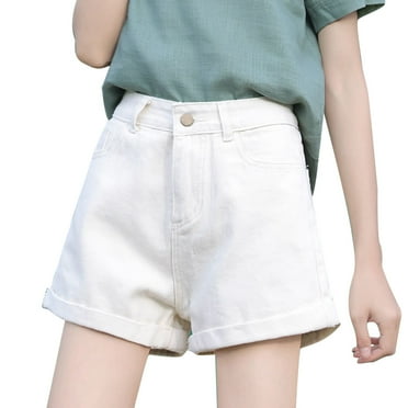 JAKANYQ Women's Jeans Summer Denim Shorts Wear Fashionable Thin High Waisted Casual Baggy Wide Leg Pants Comfy Breathable Trousers