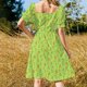 thumbnail image 5 of ¡Hello Sunshine! Vestido de pájaro naranja (Fondo Verde) para mujer ropa estética para ceremonia novedad de, 5 of 7