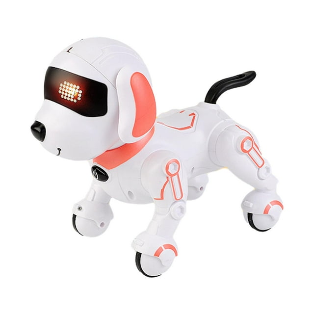 Control remoto Perro Robot programación cachorro robótico RC juguetes hacia atrás imita animales cachorro inteligente para niños 5 6 7 8 9 10 11 12 , Naranja Hugo perros robot rc