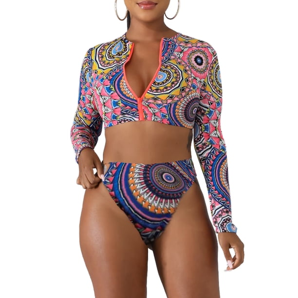Conjunto De Bikinis 2pcs/set Lady Bikinis Set Simple Impreso Sexy Bikini Set Beach Outfits (Rojo L) Cgtredaw Para estrenar
