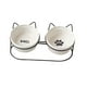 thumbnail image 1 of Cuenco doble para perros y gatos, plato para gatos, separable, portátil, antideslizante, boca oblicua, sin derrames, inclinable para gatos de , Blanco Salvador Cuenco elevado para gatos, 1 of 10