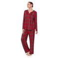 thumbnail image 2 of Aria Brushed Jersey Knit Long Sleeve Split Neck Pajama Set with Pockets, Sizes XS-5X, 2 of 6