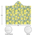 thumbnail image 3 of Wearable Blanket,Yellow Lemon Fruit Leaves White Pattern Hooded Wearable Flannel Blanket for Adults & Teens with Buckle,Winter Poncho Shawl Wrap Cape,50"x60", 3 of 5
