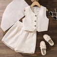 thumbnail image 2 of CAUYDY Toddler Girl Clothes 2Pcs Baby Girl Summer Outfits Ruffle Sleeveless Shirts Floral Tops + Shorts Clothing Set Kids Girl 1-5T T-Shirt Set (Sizes 10-11 Years,F02-White), 2 of 7