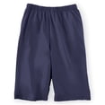 thumbnail image 2 of Shorts estilo bermuda con cintura elástica para mujer, color azul marino, talla 2X grande, 2 of 3