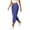 12# Royal Blue, variant on Womens Linen Capri Pants Wide Leg High Waisted Petite Pull on Casual Cropped Pants with Pockets White L