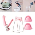 thumbnail image 3 of Pinzas para platos calientes de cocina Macarena pinza de cocina de silicona rosa, 3 of 8