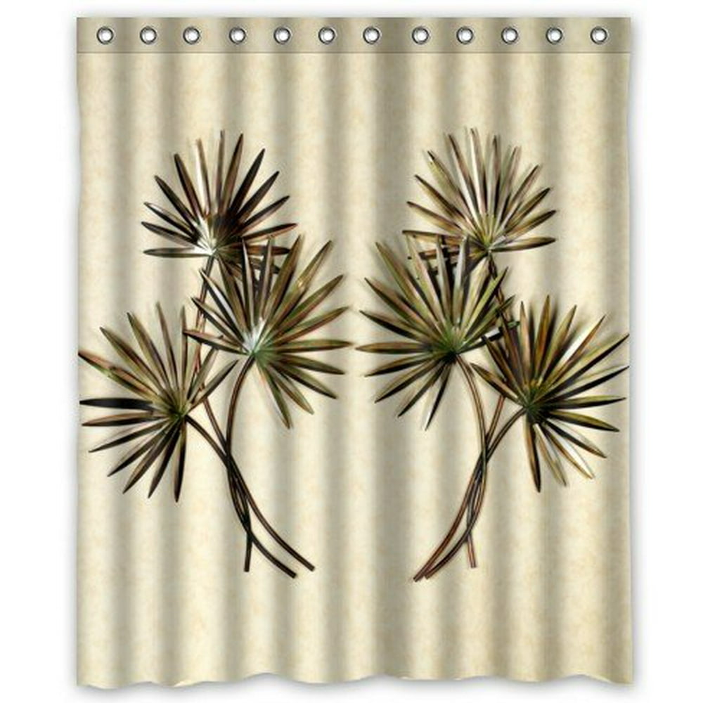 MOHome West Palm Palm Tree Shower Curtain Waterproof Polyester Fabric