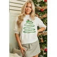 thumbnail image 5 of Redhotype White Christmas Tree Puff Sleeve Sweater - Festive Chic, 5 of 8