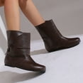 thumbnail image 2 of Brown Womens Winter Boots With Lace-Up And Round Toe For Comfortable And Fashionable Outfits, 2 of 4