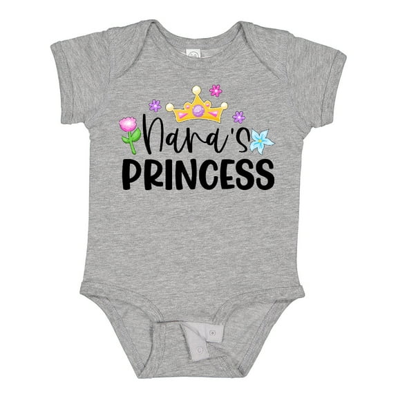Inktastic Nana's Princess Crown and Flowers Girls Baby Bodysuit