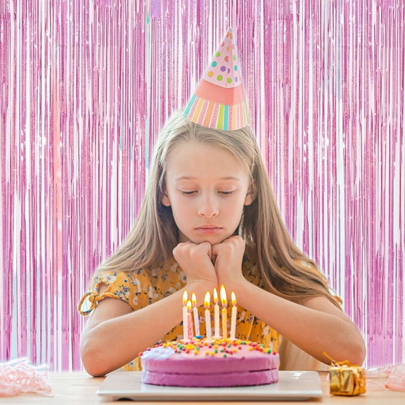 OUNONA 2-Pack Plastic Fringe Curtain Streamers for Elegant Party Decorations and Photo Booth Backdrops