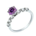 thumbnail image 2 of Sterling Silver with Natural Amethyst and White Topaz Engagement Ring, 2 of 3