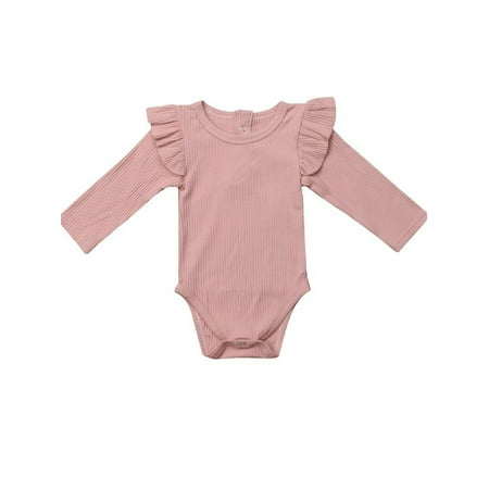 

Multitrust Newborn Kids Girls Top Romper Jumpsuit Bodysuit Outfits Solid Clothes