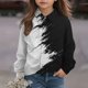 thumbnail image 5 of Blusa y camisa de manga larga con cuello vuelto Zhongda para niños, cárdigan de manga larga estampado, jersey, camisa base para niña, top de poliéster, 5 of 7