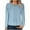 Blue, variant on Free Shipping Long Sleeve Shirt for Women 2025 Fall Solid Lace Patchwork Hollow Out Crew Neck Top Casual Trendy Crochet Knit Blouses