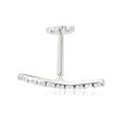 thumbnail image 2 of AVORA 14K White Gold Simulated Diamond CZ Curved Bar Cartilage Piercing Flat Back Earring Body Jewelry (18 Gauge), 2 of 5
