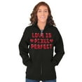 thumbnail image 4 of Love Pixel Perfect Valentines Day Zip Hoodie Sweatshirt Women Brisco Brands X, 4 of 6