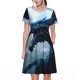 thumbnail image 1 of Balery Blue Thunder Storm Dragon Vestidos sueltos de manga corta para mujer, vestidos de verano 2025, vestidos casuales de corte A con vuelo., 1 of 6