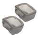 thumbnail image 1 of Cuencos para perros, plato alimentador de agua sin fugas, multiusos, portador lento, 2 piezas Gris, 1 of 8