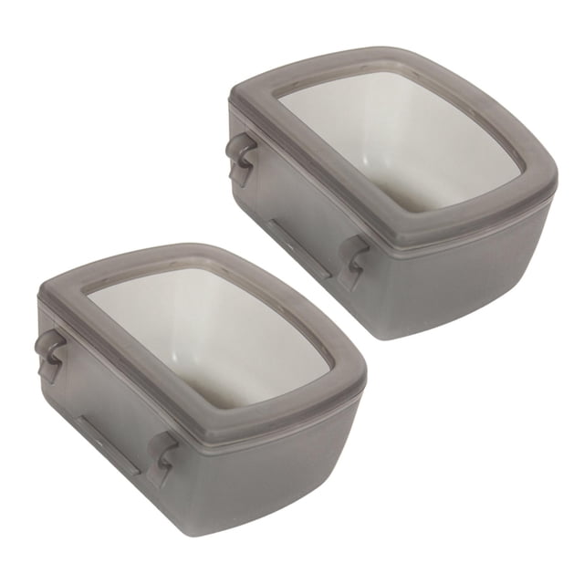 Cuencos colgantes para jaula de mascotas Yuyangstore 2 piezas sin fugas agua Gris