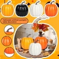thumbnail image 2 of Halloween Artificial Pumpkin Decorations Set, Faux Pumpkins Farmhouse Rustic Fall Thanksgiving Table Centerpiece Kitchen Home Decor 13.2*16.7cm, 2 of 5