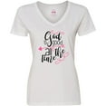 thumbnail image 3 of Inktastic God is Good All the Time Women's V-Neck T-Shirt, 3 of 5