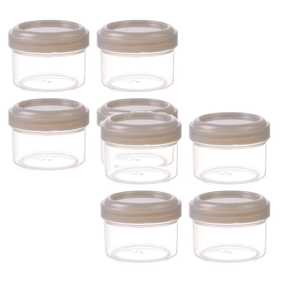 8Pcs Mini Clear Jars With Leakproof Lids Round Clear Container 35Ml Refillable Storage Containers For Home And Kitchen Organizing Food Storage 1.8X1.8X1.4"