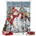 thumbnail image 2 of Snowman Christmas Shower Curtain, Xmas Tree Snowflake Winter Elk Waterproof Fabric Shower Curtains with 12 Hooks, Bathroom Curtain Set for Bathroom Accessories Decor, 36 x 72 Inches, 2 of 9