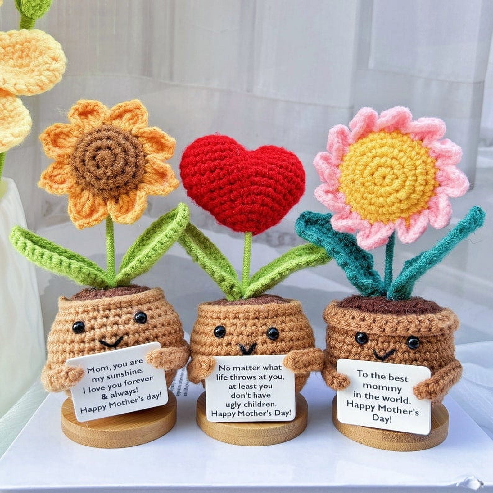 Handmade Crochet Sunflower/Daisy/Heart Shape Flower-Emotional