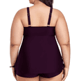 thumbnail image 3 of Firpearl Plus Size Tankini Swimsuits for Women Flowy Tankini Top with Shorts Twist Two Piece Bathing Suits, 3 of 7