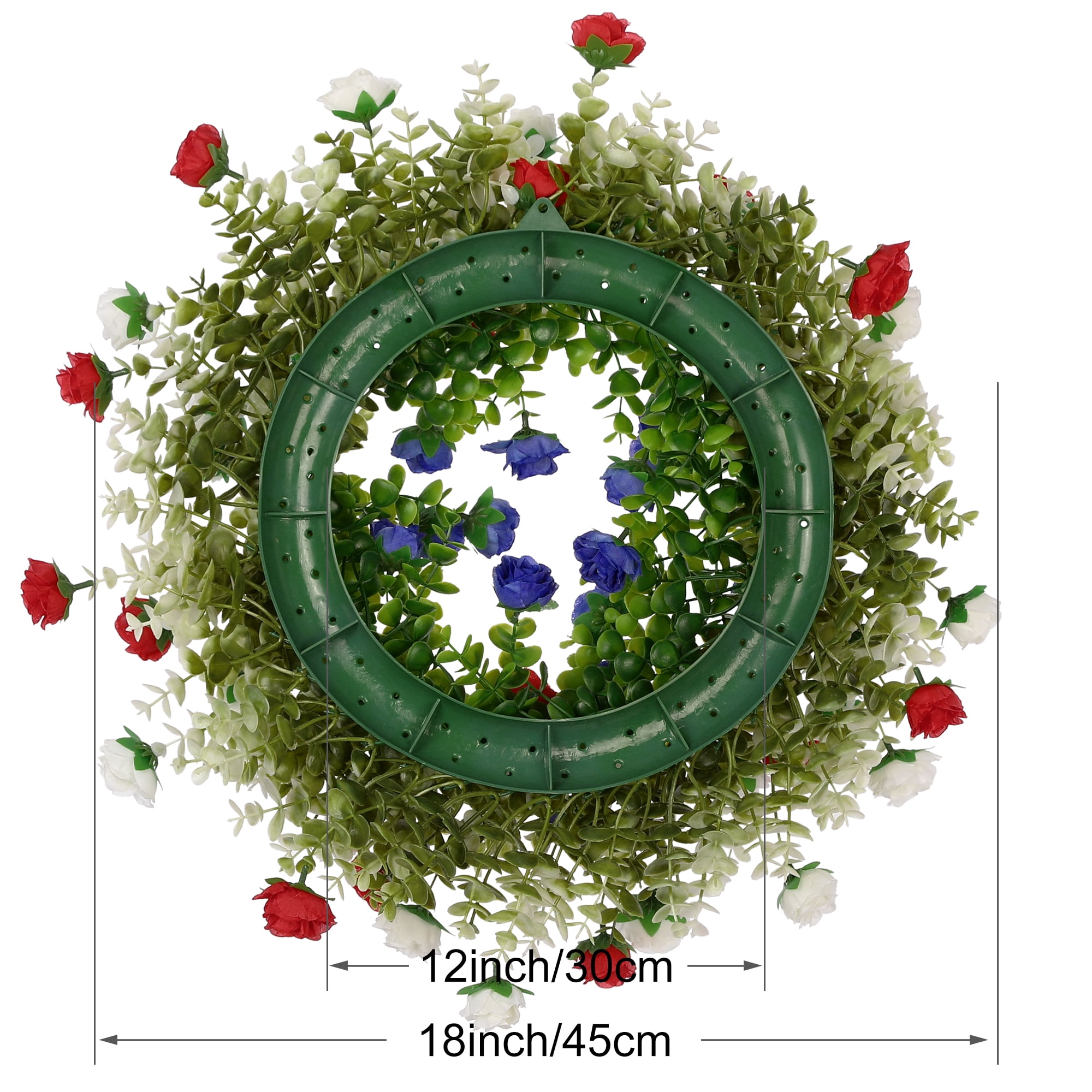 Unique Bargains Colorful Hydrangea Flower Wreaths for Front Door Home Decor Multicolor