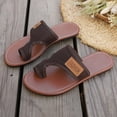 thumbnail image 5 of Beach Sandals for Women 2026 Breathable Flat Flip Flops Lightweight Ring Toe Summer Slide with Arch Support Brown Size 9.5, 5 of 6