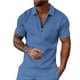 thumbnail image 1 of Gibobby Camisa Polo Hombre Polo de manga corta con cierre para hombre estilo casual de punto(Azul,G), 1 of 4